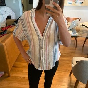 Striped button down